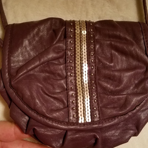 Deep chocolate burgandy wine leather crossbody - Picture 4 of 4